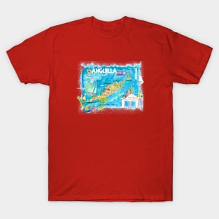 Anguilla_Illustrated_Travel_Map_With_RoadsS T-Shirt